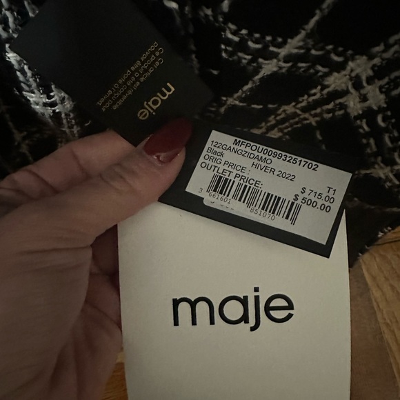 NWT Maje reversible coat - Picture 6 of 6